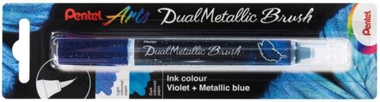 Pentel Dual Metallic Brush štetčekový popisovač - fialový