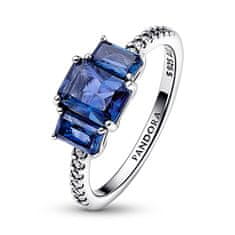 Pandora Trblietavý strieborný prsteň s modrými kryštálmi Timeless 192389C01 (Obvod 52 mm)