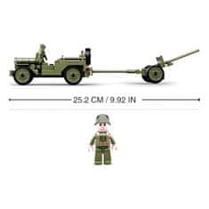 Sluban Army WW2 M38-B0853 Spojenecký džíp a protilietadlové delo