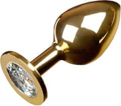 Dolce piccante Análny kolík kovový s kryštálom Jewellery Large Gold Diamond