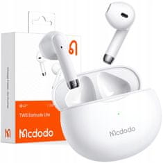 Mcdodo Slúchadlá k telefónu Mcdodo, bezdrôtové, do uší, s puzdrom, Bluetooth 5, biele HP-8030