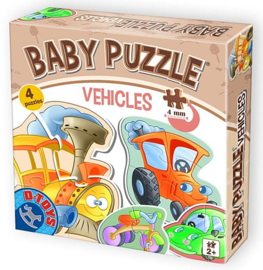 D-Toys Baby puzzle Dopravné prostriedky 4v1 (2-4 dieliky)