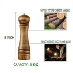 Dali Drevený ručný mlynček na korenie alebo soľ - 14,5cm