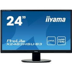VERVELEY Obrazovka k PC, IIYAMA, PROLITE XUB2493HS-B4, 24 FHD, IPS panel, 4 ms, 75 Hz, HDMI / Display Port / VGA -.