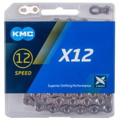 KMC reťaz X12 strieborný 126čl. BOX