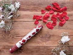 PartyDeco Vystreľovacie konfety červená ruža 60cm