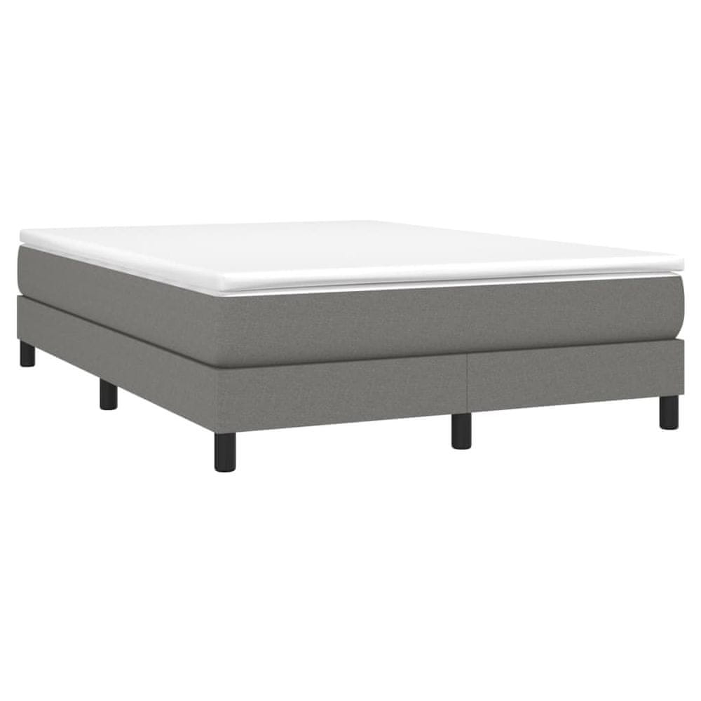 Vidaxl Boxspring posteľ s matracom tmavosivá 140x190 cm látka