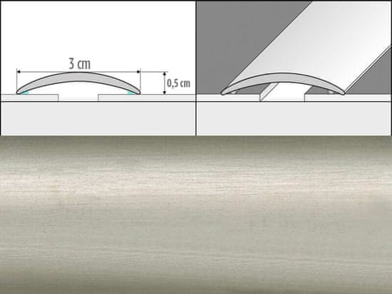 Effector Prechodové lišty A03 - SAMOLEPIACE šírka 3 x výška 0,5 x dĺžka 93 cm - inox