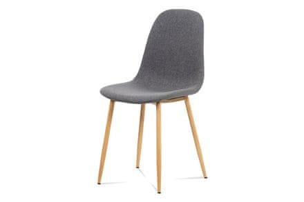 Autronic Moderná jedálenská stolička Jídelní židle, šedá látka-ekokůže, kov dub (CT-391 GREY2)