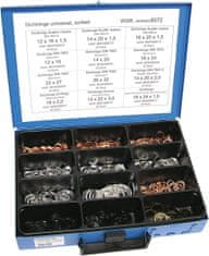 Dresselhaus Tesniace krúžky medené, hliníkové a gumové DIN 7603, sada 425 ks v kufri