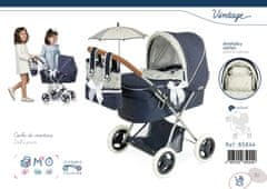 DeCuevas 85044 Skladací kočík pre bábiky so slnečníkom a doplnky VINTAGE 2022