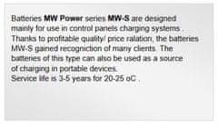 MW Power Batéria olovená 12V/12Ah MWS 12-12, gélový akumulátor
