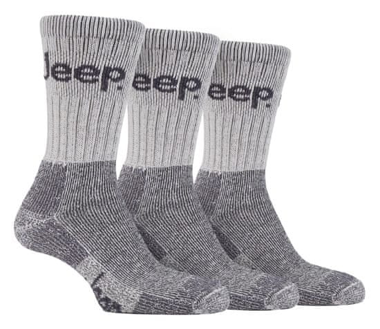JEEP JEEP 3 páry pánskych hrubých outdoor ponožiek do terénu Farba: Čierna