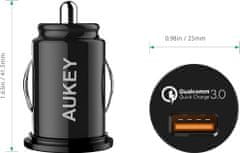 Aukey nabíjecí adaptér do zapalovače automobilu s podporou Qualcomm Quick Charge 3.0 černá