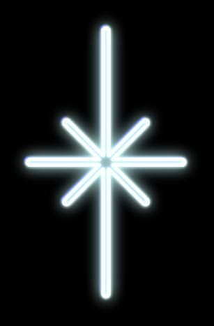 DecoLED DecoLED LED svetelný motív hviezda polaris, závesná, 14 x 25 cm, ľadovo biela