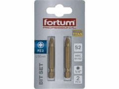 Fortum Bit krížový 2ks, PZ 2x50mm, S2, FORTUM