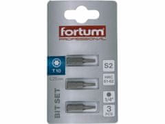 Fortum Bit torx 3ks, T 10x25mm, S2, FORTUM