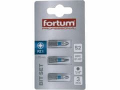 Fortum Bit krížový 3ks, PZ 1x25mm, S2, FORTUM