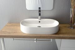 KERASAN , RING keramické umývadlo na dosku 65x12x40cm, biela, 028501