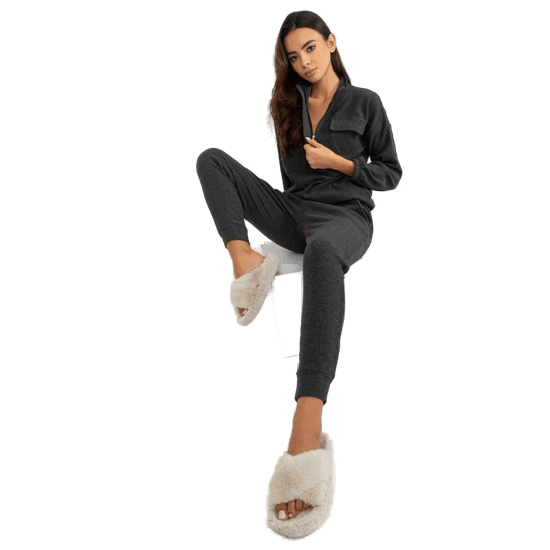 BERRAK Dámske pyžamo s nohavicami pruhované JONELLE tmavo šedé BR-PI-9124_391272 S