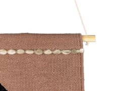 Beliani Bavlnená nástenná dekorácia so strapcami hnedá/ béžová DADU
