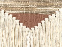 Beliani Bavlnená nástenná dekorácia so strapcami hnedá/ béžová DADU