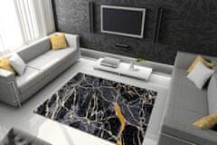 Dywany Łuszczów AKCIA: 140x190 cm Kusový koberec Gloss 529A 82 3D mramor black/grey 140x190