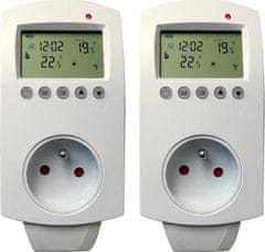 XtendLan XTENDLAN TZA02 Tuya set 2x chytrá termostatická zásuvka 16A, časovač