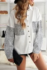 OMG! dámska kontrastná leopardia džínsová bunda Rothend biela M