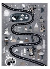 Dywany Łuszczów Detský kusový koberec Fun Route Street animals grey 80x150