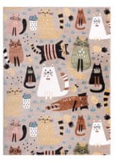 Dywany Łuszczów Detský kusový koberec Fun Kittens Cats beige 80x150
