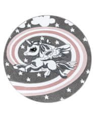 Detský kusový koberec Petit Pony grey kruh 120x120 (priemer) kruh