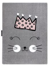 Dywany Łuszczów Detský kusový koberec Petit Cat crown grey 120x170