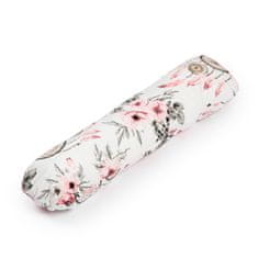 Flumi Tehotenský vankúš typu C dojčiaci vankúš biela s ružovými kvetmi