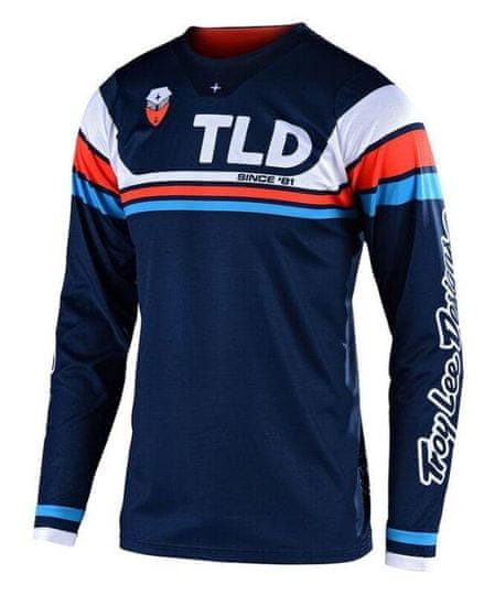 MUCKYNUTZ Downhill/MTB cyklistický dres Troy Lee modrý s pruhmi