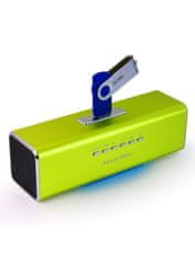 Technaxx prenosný stereo reproduktor MusicMan, batéria 600 mAh, FM-Radio, USB, zelený