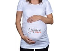 Divja Biele tehotenské tričko s nápisom Urobené z lásky
