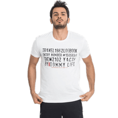 TOMMYLIFE Biele pánske tričko TOMMY LIFE 298-TS-TL-87282.05X_327379 S