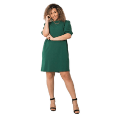 BASIC FEEL GOOD Dámske jednoduché plus size šaty JASMINE tmavo zelené RV-SK-6319.65_362646 2XL