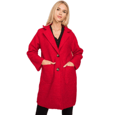 Och Bella Dámsky kabát s vreckami Polli OCH BELLA červený TW-PL-BI-21717.40P_378759 Univerzálne