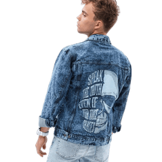 OMBRE Pánska bunda jeansová DALLAS indigo MDN23933 M