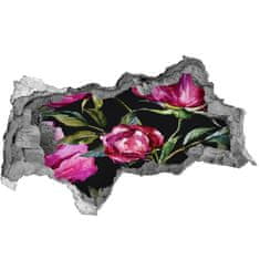 Wallmuralia.sk 13D diera nálepka Ružové pivonky 150x115 cm