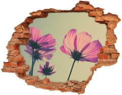 Wallmuralia.sk 14D diera na stenu Ružové kvety 120x93 cm