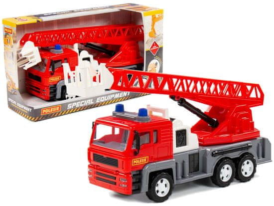 Lean-toys Hasičské auto "Almaz" Výsuvný rebrík 70 cm červený 88956