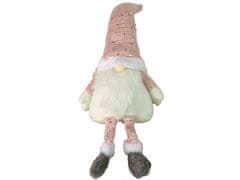 Lean-toys Vianočný škriatok svietiaci 40 cm ružový