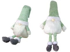 Lean-toys Vianočný škriatok svietiaci 40 cm zelený