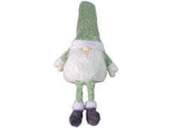 Lean-toys Vianočný škriatok svietiaci 40 cm zelený