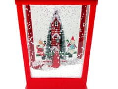 Lean-toys Vianočné svietidlá Snehová vločka Santa Claus Červená