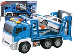 Lean-toys Modrý asistenčný kamión Policajné auto Zvuky Svetlá 1:16