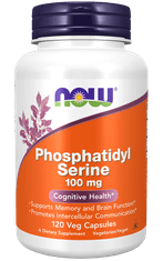 NOW Foods Phosphatidyl Serine (Fosfatidylserín), 100 mg, 120 rastlinných kapsúl